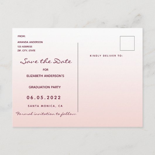 Sparen de Datum roos goudgraduatie Partij Briefkaart (Achterkant)