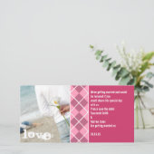 Sparen de Datum roze Argyle Uw Foto Save The Date (Staand voorkant)