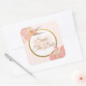 Sparen de Datum Roze Bird Wedding Sticker (Envelop)