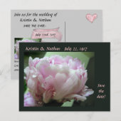 Sparen de Datum Roze Briefkaart van de Weddenschap (Voorkant / Achterkant)