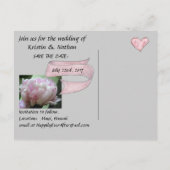 Sparen de Datum Roze Briefkaart van de Weddenschap (Achterkant)