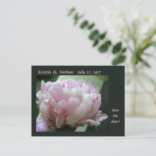 Sparen de Datum Roze Briefkaart van de Weddenschap (Staand voorkant)