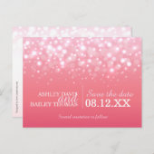 Sparen de datum roze champagne borrelt trouwkaart aankondigingskaart (Voorkant / Achterkant)
