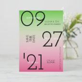 Sparen de Datum - Roze & Groene Ombre Kaart (Staand voorkant)