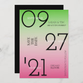 Sparen de Datum - Roze & Groene Ombre Kaart (Voorkant / Achterkant)