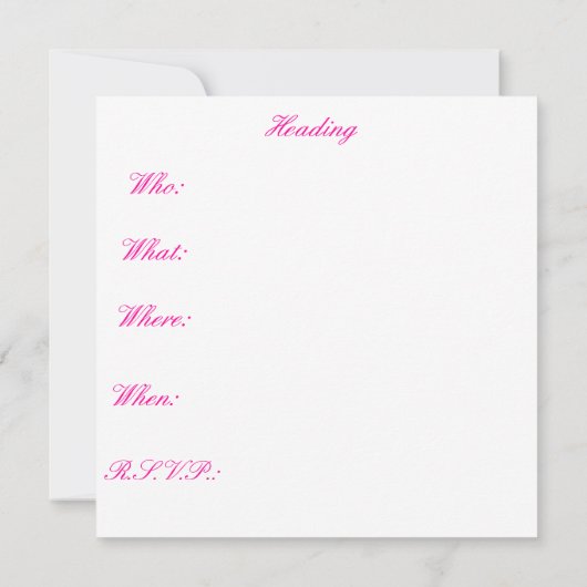 "Sparen de Datum" Roze Hibiscus Uitnodiging (Achterkant)