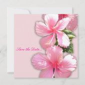 "Sparen de Datum" Roze Hibiscus Uitnodiging (Voorkant)