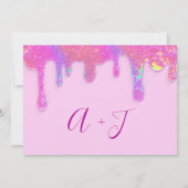 Sparen de Datum Roze Holographic Deegpalet van de Save The Date (Achterkant)