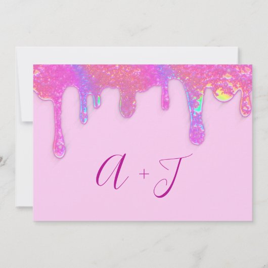 Sparen de Datum Roze Holographic Deegpalet van de Save The Date (Achterkant)
