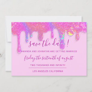 Sparen de Datum Roze Holographic Deegpalet van de  Save The Date