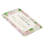 Sparen de Datum, Roze Hydrangea Foral van de kant Magneet (Rechterzijde)