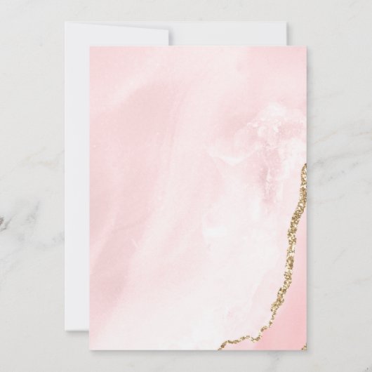 Sparen de Datum Roze Marmer & Roos Gold Glitter (Achterkant)