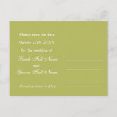 Sparen de Datum, Roze Peach Boom in Blossom Remi.. Aankondigingskaart (Achterkant)