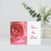 Sparen de Datum Roze Roze Aankondigingskaart (Staand voorkant)