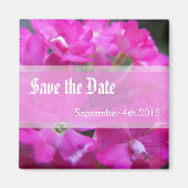 Sparen de datum, roze tuinbloemen magneet (Voorkant)