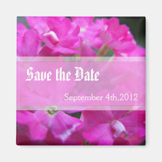 Sparen de datum, roze tuinbloemen magneet