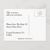 Sparen de Datum roze Tulps Blue Sky Briefkaart (Achterkant)