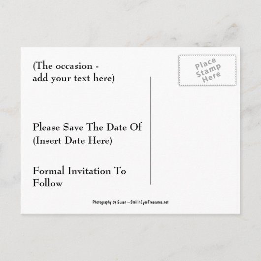 Sparen de Datum roze Tulps Blue Sky Briefkaart (Achterkant)