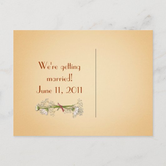 Sparen de Datum rozenbiet Aankondigingskaart (Achterkant)