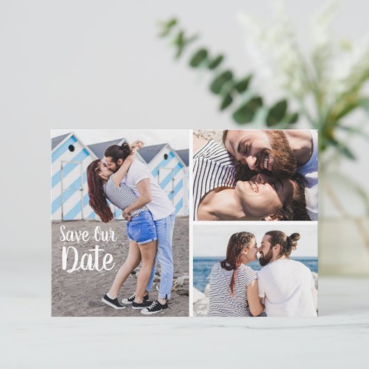 Sparen de Datum Rustic Boho Pijlen & de Foto van F Kaart (Staand voorkant)