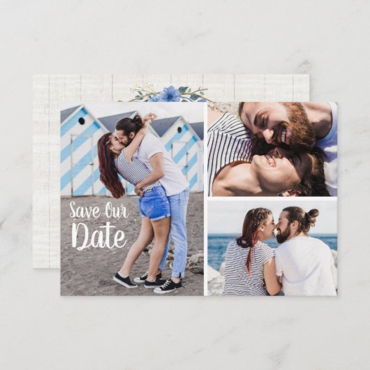 Sparen de Datum Rustic Boho Pijlen & de Foto van F Kaart (Voorkant / Achterkant)