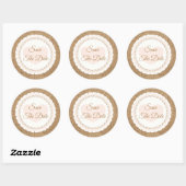 Sparen de Datum Rustic Burlap Wedding Sticker (Vel)