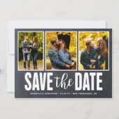 Sparen de Datum Rustic Chalkboard 3 Foto Collage Save The Date (Voorkant)