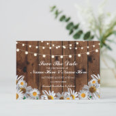 Sparen de Datum Rustic Daisy Licht Kaart van het H (Staand voorkant)