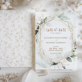 Sparen de Datum Rustic Groene & Gouden Wedding Kaart