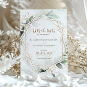 Sparen de Datum Rustic Groene & Gouden Wedding Kaart