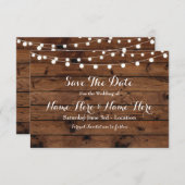 Sparen de Datum Rustic hout Rustic legant nodigde  Save The Date (Voorkant / Achterkant)