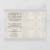 Sparen de Datum Rustic Lace w Aged  Linen Aankondigingskaart (Achterkant)