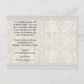 Sparen de Datum Rustic Lace w Aged  Linen Aankondigingskaart (Achterkant)