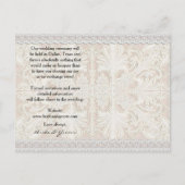 Sparen de Datum Rustic Lace w Aged Linen Aankondigingskaart (Achterkant)
