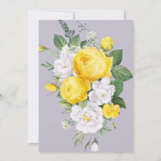 sparen de datum Rustic licht Gele Floral Kaart (Achterkant)