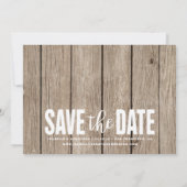 Sparen de Datum Rustic Light Wood 3 de Foto Collag Save The Date (Achterkant)