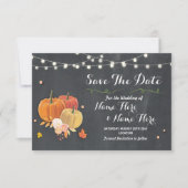Sparen de Datum Rustic Pumpkin Licht Chalk Wedding Save The Date (Voorkant)