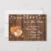 Sparen de Datum Rustic Pumpkin Licht Wood Weddensc Save The Date (Voorkant)