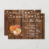 Sparen de Datum Rustic Pumpkin Licht Wood Weddensc Save The Date (Voorkant / Achterkant)