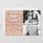 Sparen de Datum Rustic Roos Gold Foto Save The Date (Voorkant)