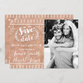 Sparen de Datum Rustic Roos Gold Foto Save The Date (Voorkant / Achterkant)