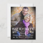 Sparen de Datum Rustic Wedding Magnetic Foto nodig Magnetische Uitnodiging (Voorkant)