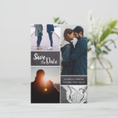 Sparen de datum Rustic Wedding Veelvoudige Foto Aankondiging (Staand voorkant)