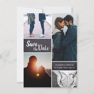 Sparen de datum Rustic Wedding Veelvoudige Foto Aankondiging