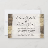 Sparen de Datum Rustic Wood Weduwfoto Collage Save The Date (Achterkant)