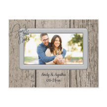 Sparen de Datum Rustic Wooden met Foto