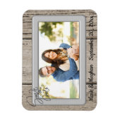 Sparen de Datum Rustic Wooden met Foto Magneet (Verticaal)