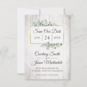 Sparen de Datum Rustic Zuidelijke Katoen Weddensch Kaart (Voorkant)