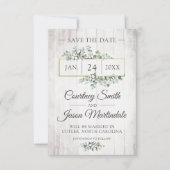 Sparen de Datum Rustic Zuidelijke Katoen Weddensch Kaart (Voorkant)