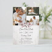 Sparen de Datum Rustic Zuidelijke Katoen Weddensch Kaart (Staand voorkant)